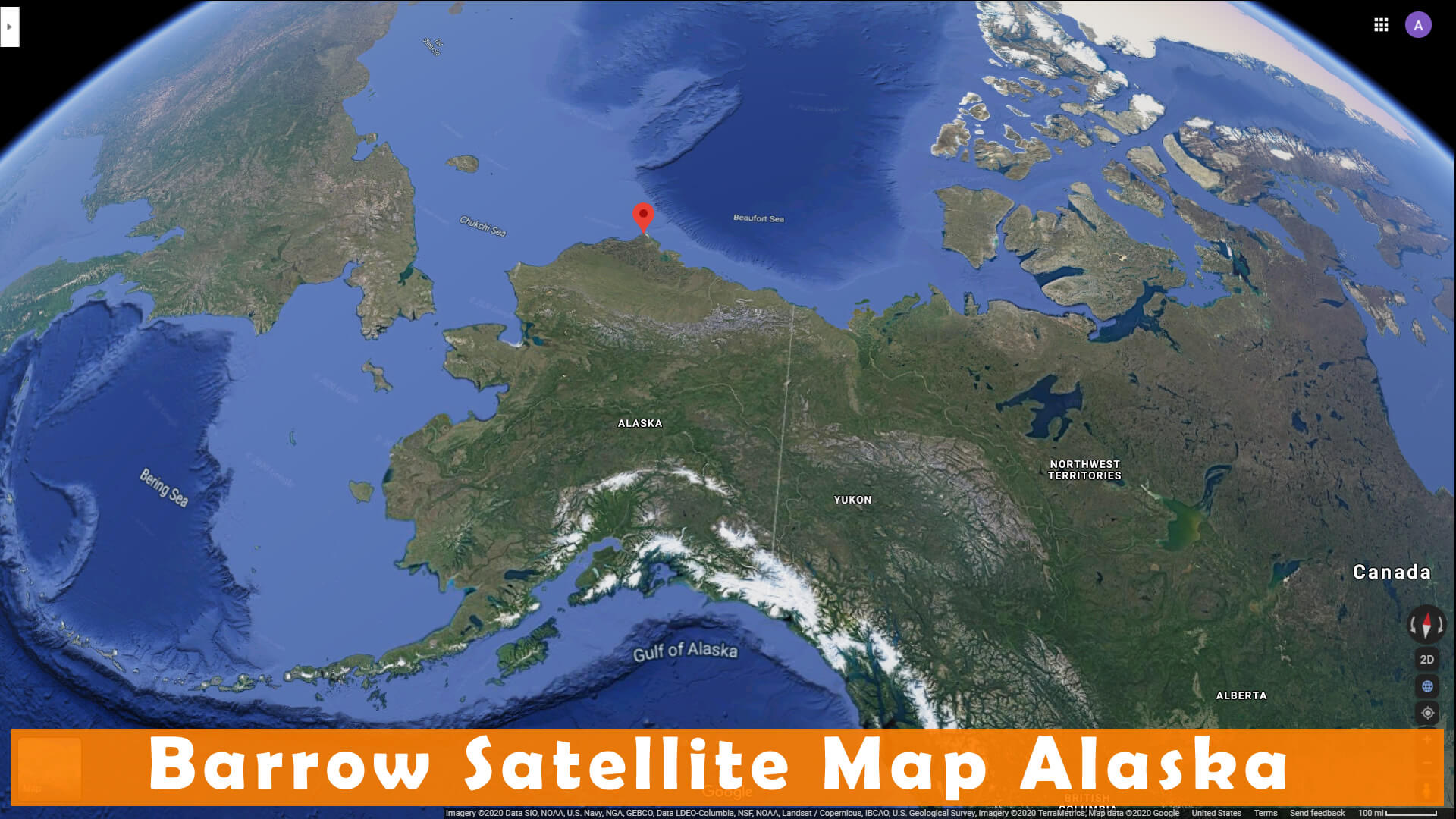 Barrow Satellite Carte Alaska